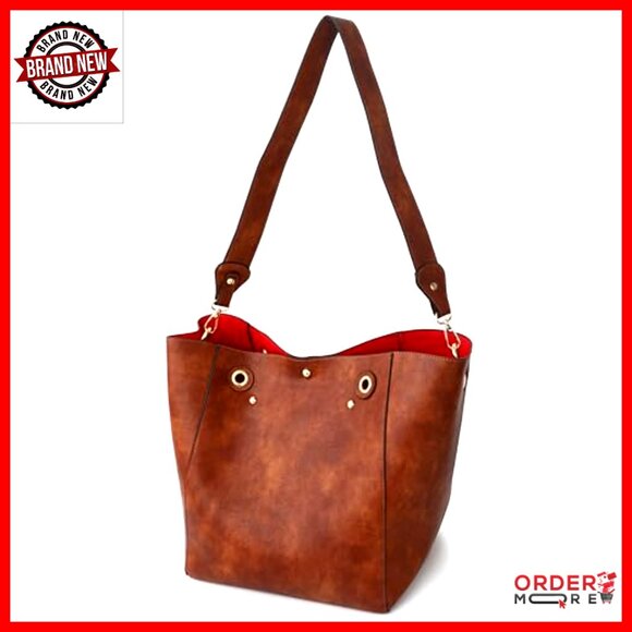Large Work Tote Bag with Crossbody Strap, Waterproof Vegan Leather, 25L Capacity - Picture 6 of 6